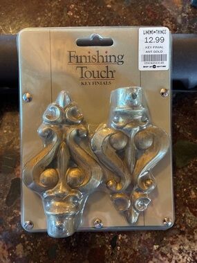 NIB Antique Gold Key Finials - Decorative Home Wall Accent